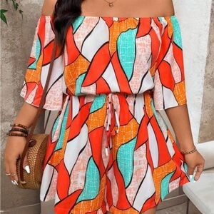 SHEIN Multicolor Off-Shoulder Jumpsuit